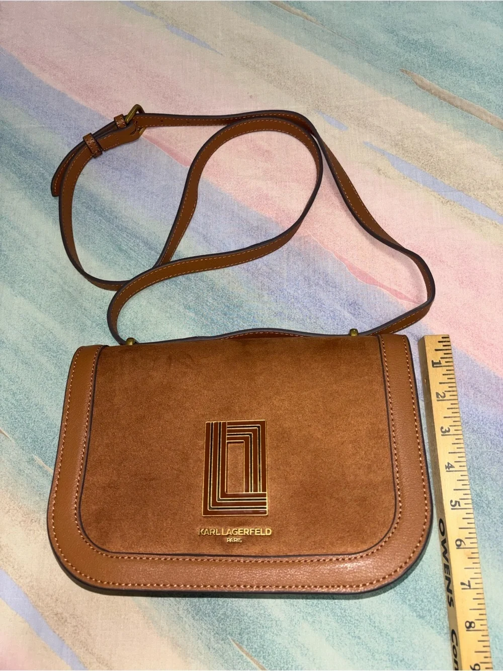 KARL LAGERFELD PARIS Simone Crossbody brown leather